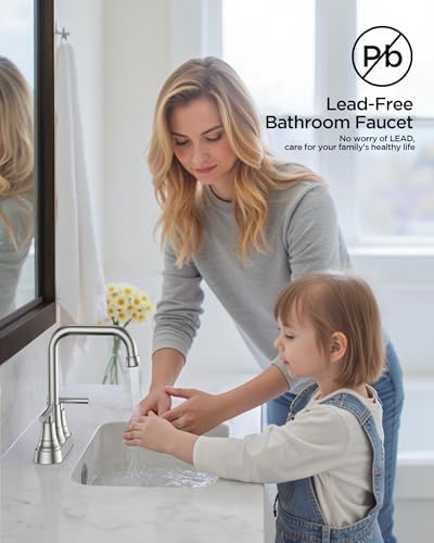 FORIOUS 2 Hole Brushed Nickel Centerset Bathroom Faucet 4 Inch for RV Sink - Image 6