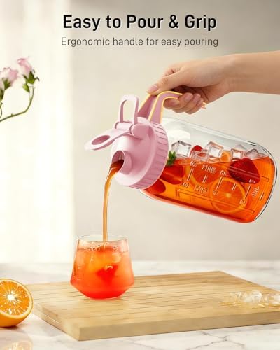 64 oz Mason Jar Pitcher, Glass Pitcher with Lid for Sun Tea & Iced Tea - Image 4