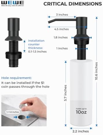 WEWE Utility Sink Faucet with Sprayer and Soap Dispenser, Matte Black - Image 5