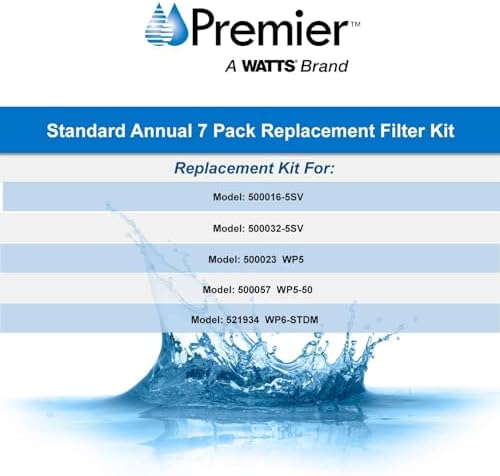 Watts Premier Annual 7-Pack Standard Water Filter Replacement Kit for RO-TFM-5SV, WP-ST6DM, WP-5, WP5-50 Reverse Osmosis System, 2 Sediment Filters, 4 Carbon Pre-Filters, GAC Inline Post-Filter - Image 4