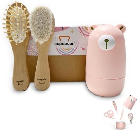 Baby Nail Clippers Set with Cute Case, Infant Fingernail and Toenail File Kit for Newborn Manicure and Pedicure, New Mom Grooming Gift by papabear