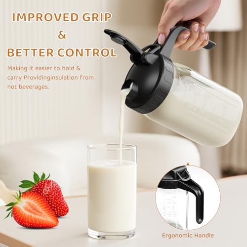 32 oz Breast Milk Pitcher, Glass Mason Jar Pitcher with Lid - Image 3