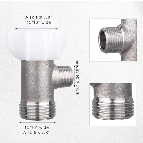 Brass 3-Way Tee Valve, Bidet T-Adapter Connector - Image 3