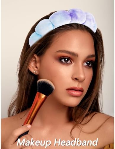 VELSCRUN Spa Headband, Makeup Face Wash Skincare Headbands, 6 Pcs Light Colorful Sponge Bow Tie Get Ready HairBand Facial Wristband Set, Stuff for Teen Girls Women Trendy Fashion Hair Accessories - Image 3