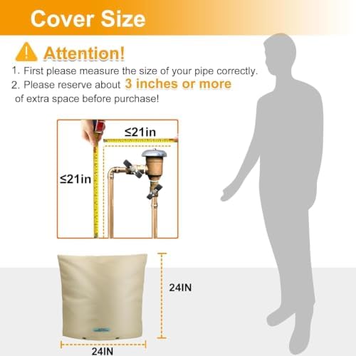 Insulated Backflow Preventer Cover, 24" W x 24" H, Khaki - Image 4