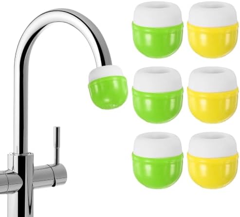 M METERXITY 6-Pack Mushroom Shaped Faucet Water Filter, Green/Yellow by MMETERXITY