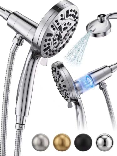 High Pressure Handheld Shower Head Chrome,9 Function Sprays Magnetic Rain Shower Head with Handheld,Anti-clog Nozzles, Built-in Power Wash to Clean Tub by WCQQProfetionalSanitaryWare