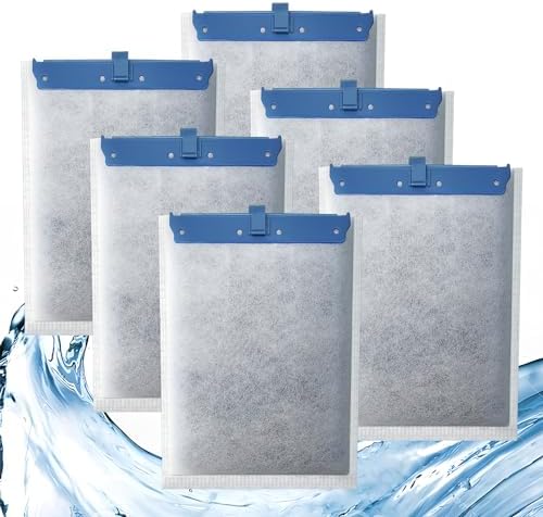 6 Pack Filter Cartridge Compatible with Whisper Bio-Bag Filters, Large Aquarium Filter Cartridges Compatible Replacement with Whisper Filters 20i,40i/IQ20,30,45,60/PF20,30,40,60 and ReptoFilter by Pryitier