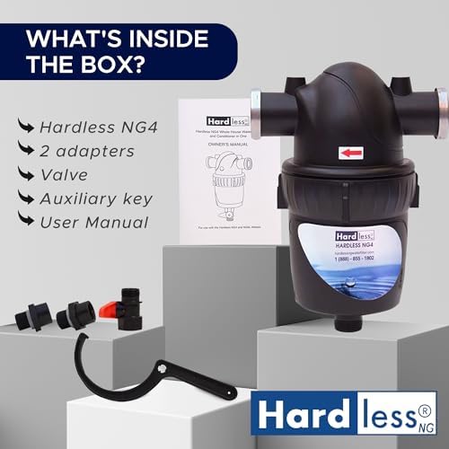 Hardless NG4 Whole House Water Filter with Extra NG4 Replacement Cartridge - Salt-Free Water Softener Alternative, 3/4" Inlet/Outlet, Compact, Easy to Install, Designed for Areas w/Hard Water - Image 7