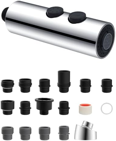 Hibbent Stainless Steels Kitchen Faucet Head Replacement with 15 Adapters by Hibbent