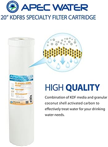 APEC Water Systems FI-KDF85-20BB US Made Iron and Hydrogen Sulfide Reduction Replacement Water Filter, 4.5"x20" - Image 3