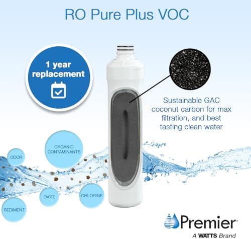 Watts Premier WP105381 VOC Filter RO Pure Plus Reverse Osmosis Water Filter Replacement Kit, 1 Count, Silver - Image 2