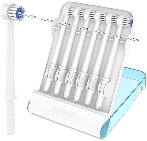 Replacement Tips for Waterpik Water Flosser (6 Brush Head Tips & Storage Case Bundle) by Oralphi