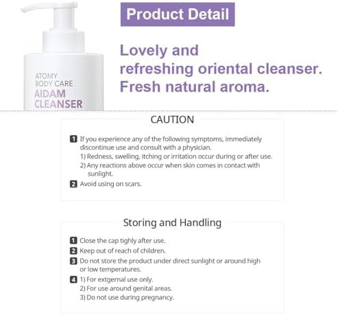 GASHINA STORY Atomy Aidam Cleanser 200ml / 6.8 FL.OZ. - For Women and Men's Sensitive Area - Image 6