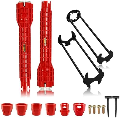 Multifunctional Kitchen Faucet Sink Basin Wrench, Kitchen Drain Tub Removal nut Plumbing Plumber, 8 in 1 and 14 in 1 Four-jaw Hex Wrench, for Tight Spaces Installation and Repairs Tools by Rmannke