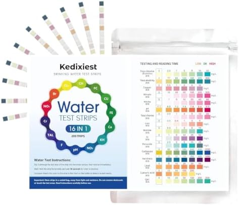 16-in-1 Drinking Water Test Strips, 20 PCS - Home Testing Kit for Tap & Well Water | Lead, Nitrate, Chlorine, Iron, Manganese, pH, Hardness, Mercury, Fluoride Detection by Unknown