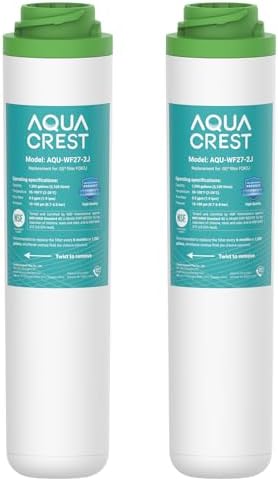 AQUA CREST FQK2J Water Filter Replacement for GE FQK2J, FQK1K, 2 Pack by AQUACREST