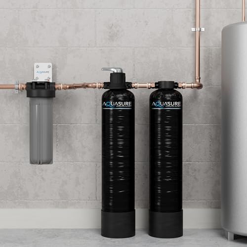 Aquasure Serene Lite 800K Gallons Whole House Salt-Free Water Conditioner/Descaler Bundle with Pleated Sediment Filter and GAC/KDF55 Treatment System for 1-3 Bathrooms | Removes 99% of Contaminants - Image 2