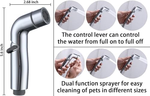 G-Promise 2 Mode Dog Shower Attachment with Extra Long Hose Adhesive Mount - Image 2