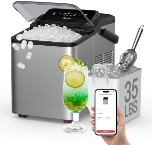 Typhur Nugget Ice Maker Countertop, Self-Cleaning Pump, Titanium Silver by Unknown