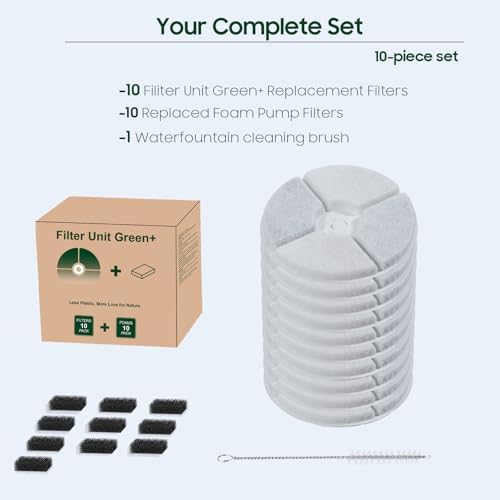 10 PCS Plastic Reduced Version Pet Cat Water Fountain Filters Fit For Solo 2/Solo SE,3 Pro/2S/3, Including Replacement Filters and Replaced Foam Pump Filter (10 pcs) - Image 5