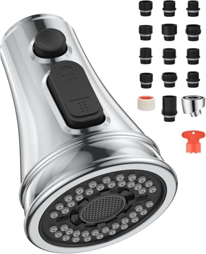 Mbillion Polished Steel 3-Function Kitchen Faucetr Head Replacement by Mbillion