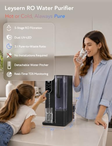 Leysern Hot & Cold Countertop Reverse Osmosis Water Filter, No Installation - Image 5