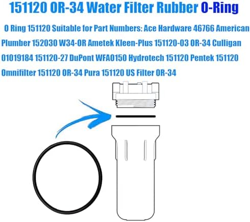 W34-OR 152030 Water Filter O-Ring Replacement for American Plumber,Also Fits for Pentek 151120 Water Filter Housing O-Ring (8/Pack) - Image 6