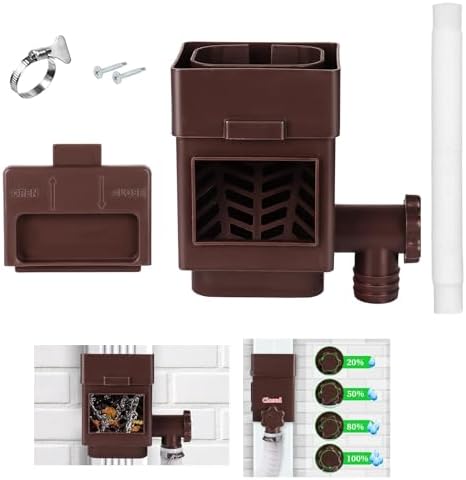 Rain Barrel Diverter Kit, Gutter Downspout Diverter, Brown by XPINYT