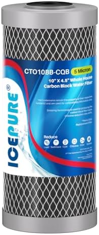 ICEPURE 5 Micron 4.5"x10" Whole House Upgraded Activated Carbon Lead Remove Water Filter, 1PACK and ICEPURE 4.5"x10" Whole House Activated Carbon and KDF Heavy Metal Removal Water Filter, 1PACK - Image 2