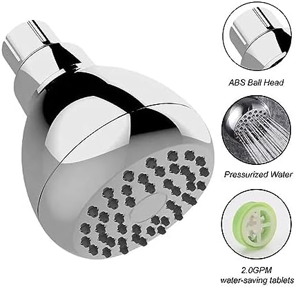 High Pressure Fixed Shower Head 3 Inch Saving Water Chrome Anti-leak Shower Head For Powerful Water Rain Easy Installation for Relaxing and Comfortable Shower Experience - Image 4
