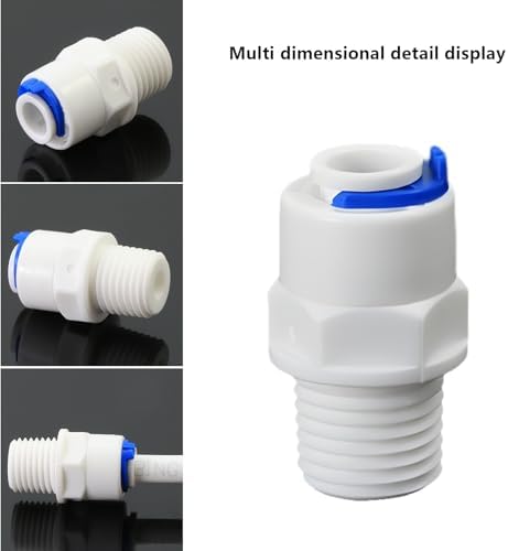 1/4"M to 1/4" Push-Fit Adapter for RO Water Filter, 5 Pcs - Image 2