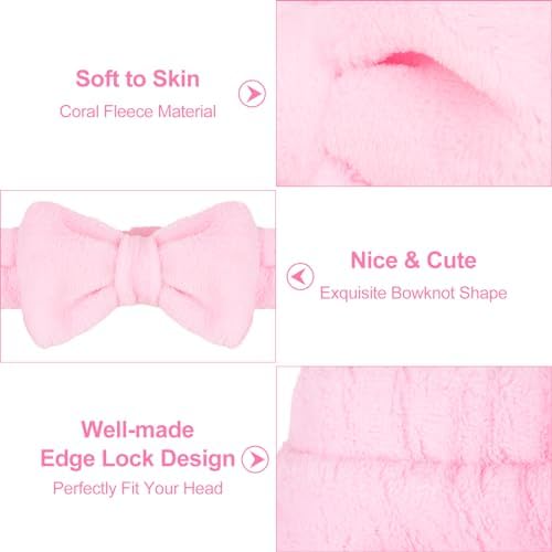 Ondder 8 Pcs Spa Terry Cloth Headbands for Skincare, Makeup, Face Wash - Cute Hair Bands with Bow for Women - Image 2