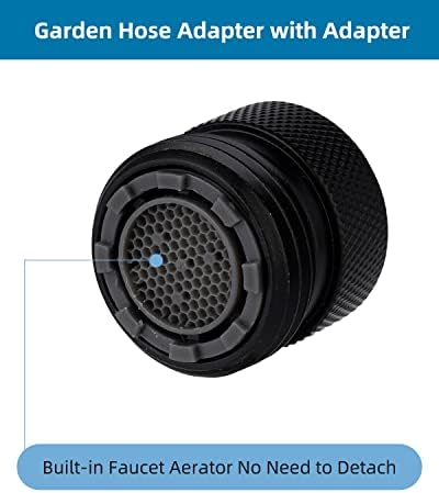 Hibbent Faucet to Garden Hose Adapter Kit, Female to Male Sink Brass Garden Hose Attachment with Washer & Aerator Key, Matte Black - Image 6