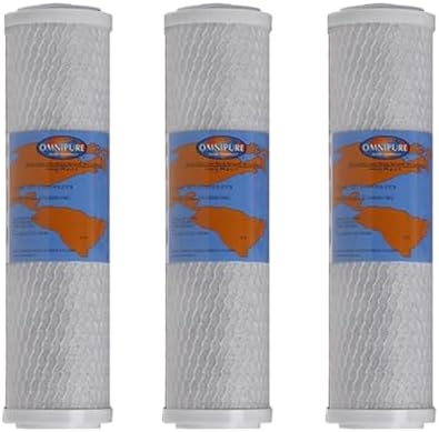 IPW Industries Inc. – Omnipure OMB934-MAX5 Carbon Block Water Filter Cartridge – 5 Micron - Reduces Chlorine, Odor and Taste - 9.75" x 2.75" (1-PACK) (3 Pack) by Isopure_WaterIPWINDUSTRIES