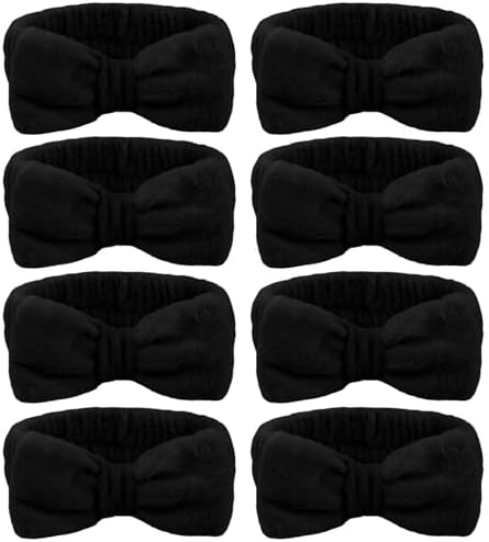 Ondder Black Spa Headband for Women and Girls - Washing Face, Bow Skincare Headbands, Makeup, Shower Hair Accessories by Ondder