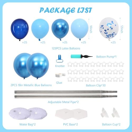 Blue Balloon Column Stand Kit Set of 2 for Floor - Image 3
