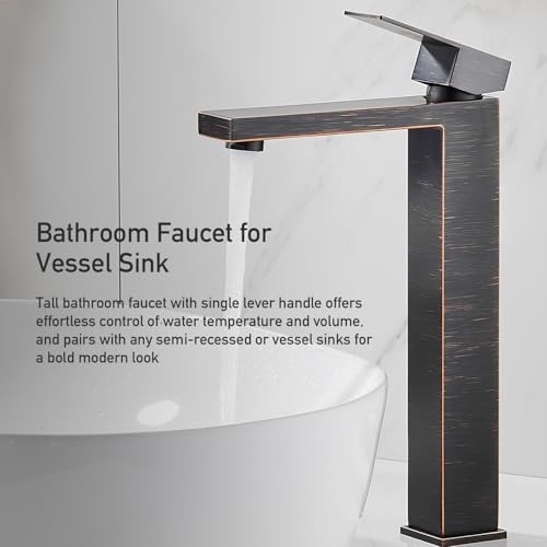 AVSIILE Vessel Sink Faucet, Oil Rubbed Bronze 1 Hole Single Handle Faucets - Image 2