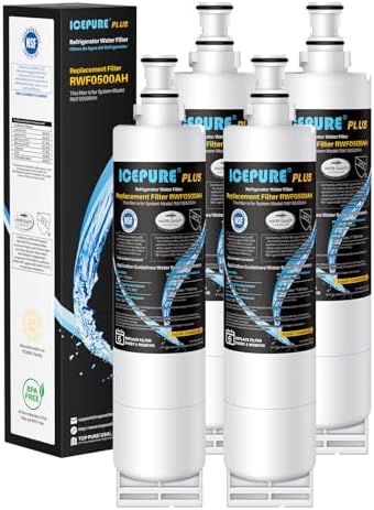 ICEPURE PLUS NSF53&42 Refrigerator Water Filter Replacement for Whirlpool 4396508 4396510, Everydrop EDR5RXD1, Filter 5, 4392857, WF285 PNL240V 4396918 9010 WF-NL300 WF-L500 RWF0500A RWF0500AH 4PACK by ICEPURE