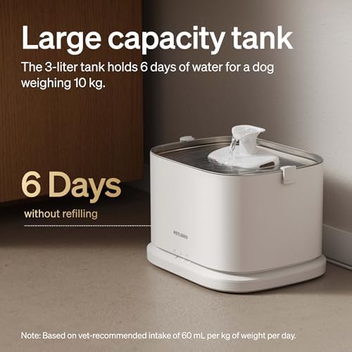 Bundle of PETLIBRO Dog Water Fountain Stainless Steel Tray with 4 Packs Fountain Filter Replacement, Smart Pet Water Fountain for Dogs Inside with App Monitoring, 3L Dog Fountain Water Bowl - Image 2