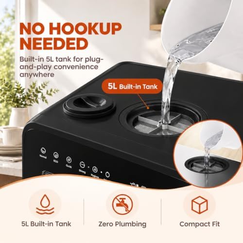 Countertop Dishwasher 5L Tank Water Softener No Hookup, Black - Image 6