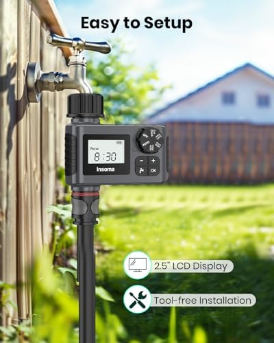2 PCS Water Timer for Outdoor Garden Hose, Water Sprinkler Timer with Rain Delay/Manual/Automatic Drip Irrigation and Lawn Watering System for Yard - Image 7