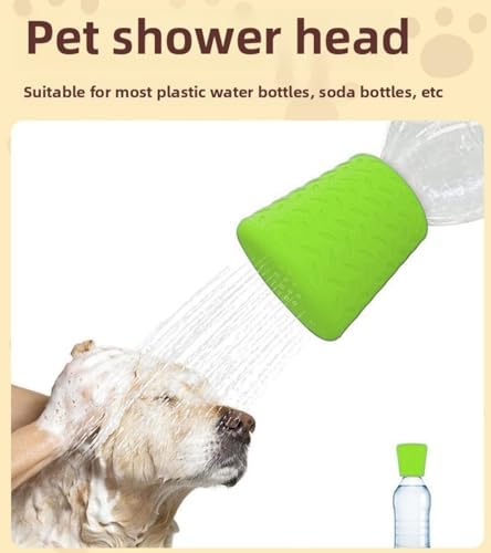 Portable Outdoor Shower for Dogs Bottle Attachment Outdoor Sprayer Accessory for Most Plastic Water Bottles for Bathing Pets During Outdoor Activities, Hiking and Camping. (Green) - Image 2