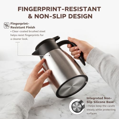 Thermal Coffee Carafe for Keeping Hot – 34OZ Insulated Small Coffee Pot - Image 5