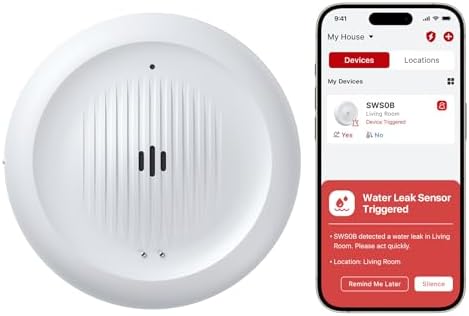 X-Sense Wi-Fi Water Leak Detector & Freeze Alarm, No Hub Required, 1-Pack by X-Sense
