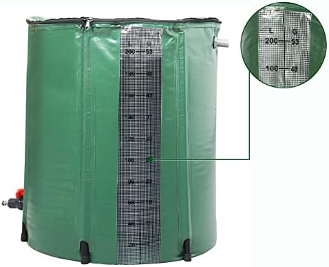50 Gallon Collapsible Rain Barrel, Rain Catcher Barrel, Portable Rainwater Collection System with Volume Scale Mark, Spigots and Overflow Kit, Rain Water Barrel Collector for Garden, Green - Image 7