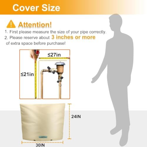 30"x24" Insulated Backflow Cover, Khaki, 7-Layer - Image 4
