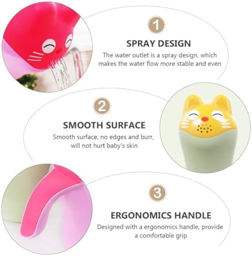 2pcs Baby Bath Rinse Cup PP TPE Shampoo Rinser with Handle - Image 3