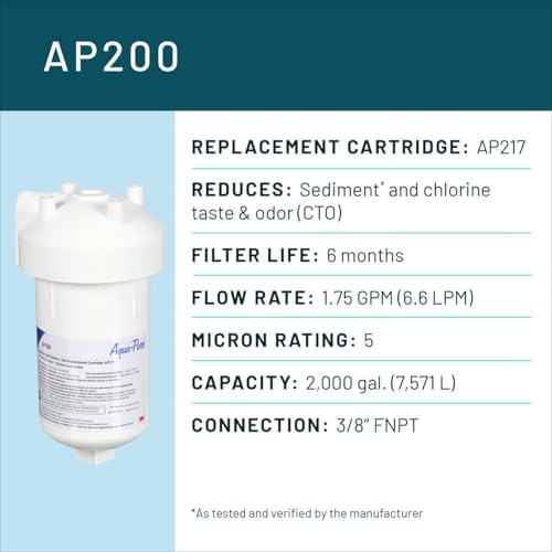 3M Aqua-Pure Under Sink Water Filter System AP200, Full Flow 1.75 Gallons per Minute, Flows Through Cold Water Side of Faucet, Reduces Sediment, Chlorine Taste and Odor - Image 2