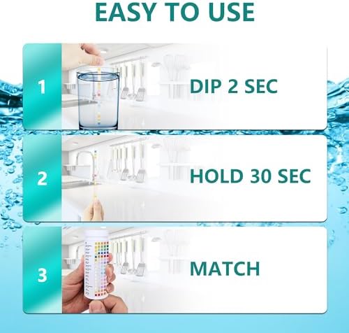 Drinking Water Testing Kits(100 Strips)-16 in 1 Well&Household Tap&Natural Water Quality Test with Hardness,Chlorine,Copper,Iron,Lead,pH,Etc. - Image 4
